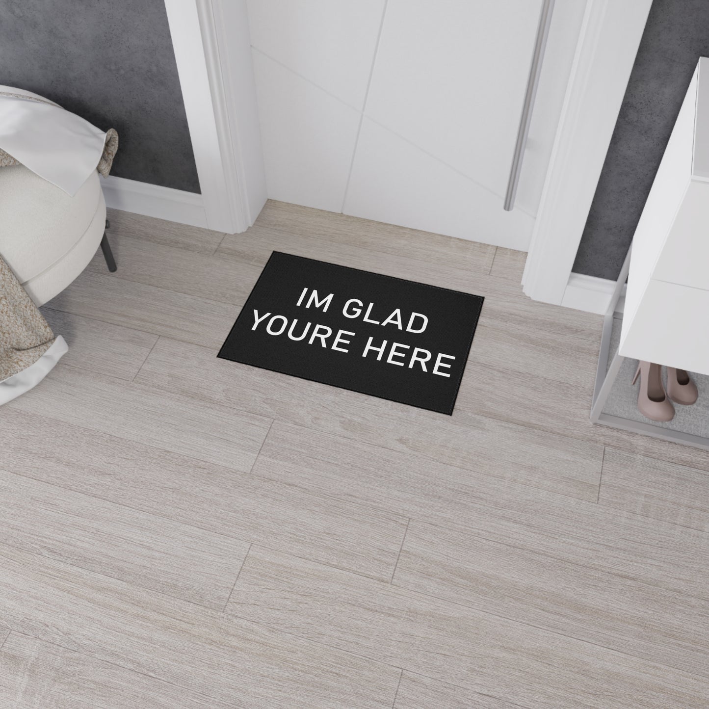 "I'm Glad You're Here" Heavy Duty Floor Mat