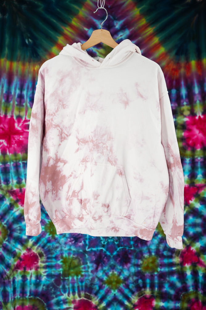 (Large Only) Maroon and White Crystal Wash Hoodie