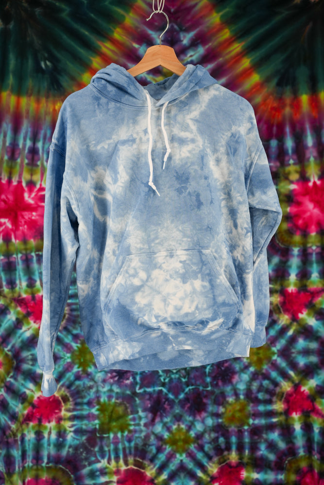 (Medium Only) Blue and White Crystal Wash Hoodie