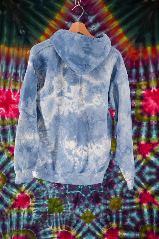 (Medium Only) Blue and White Crystal Wash Hoodie