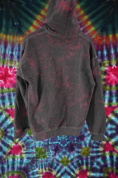 Dark Grey Splashed With Washed Out Crimson Hoodie