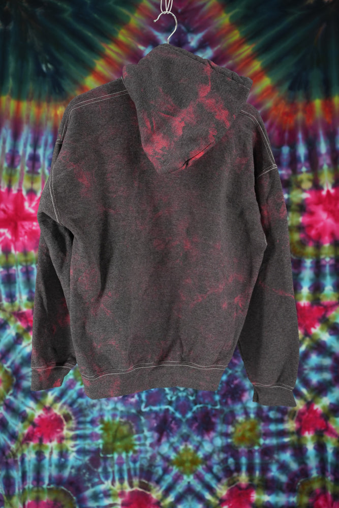 Dark Grey Splashed With Washed Out Crimson Hoodie